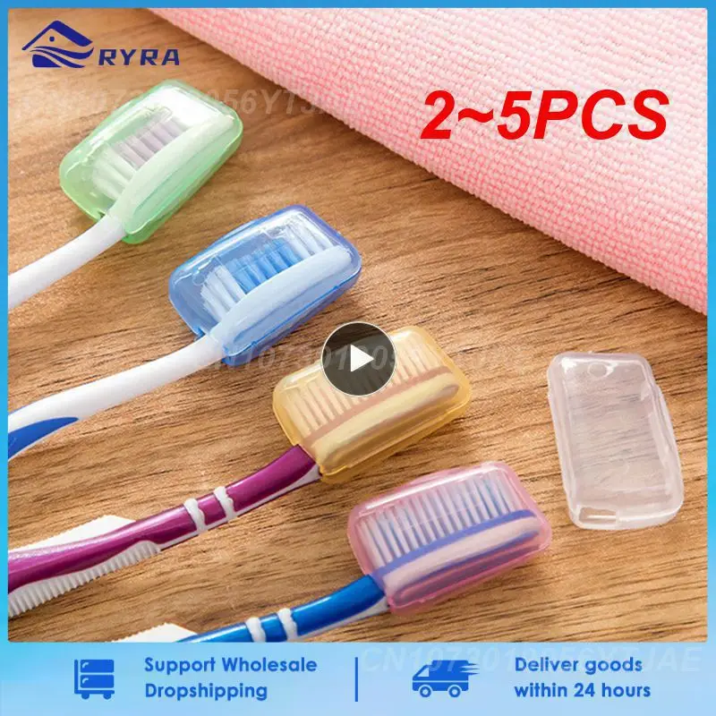 2~5PCS lot Toothbrush Head Cover Case Tooth Brush Holder Headgear For Travel Hiking Camping Bathroom Accessory