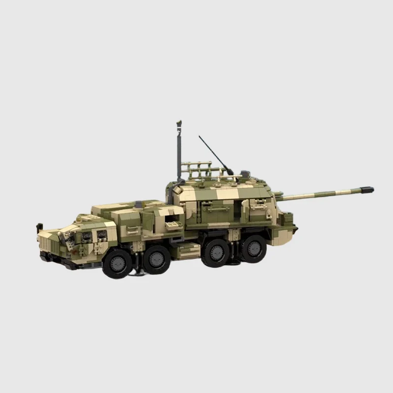 A-222 Self-Propelled Coastal Gun Model MOC Building Bricks War Equipment Modular Technology Gifts Holiday Assemble Children Toys