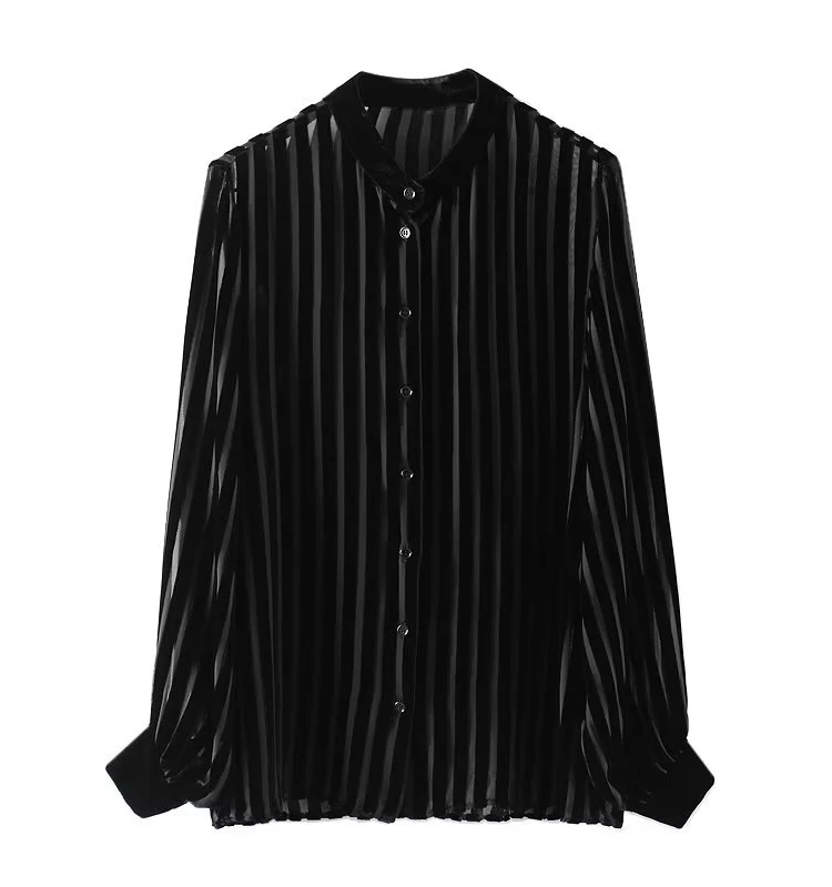 

Silk Velvet irt Women's Faionable Versatile Long Sve Straight Cut irt Winter New Arrival Ele Quali Clothing