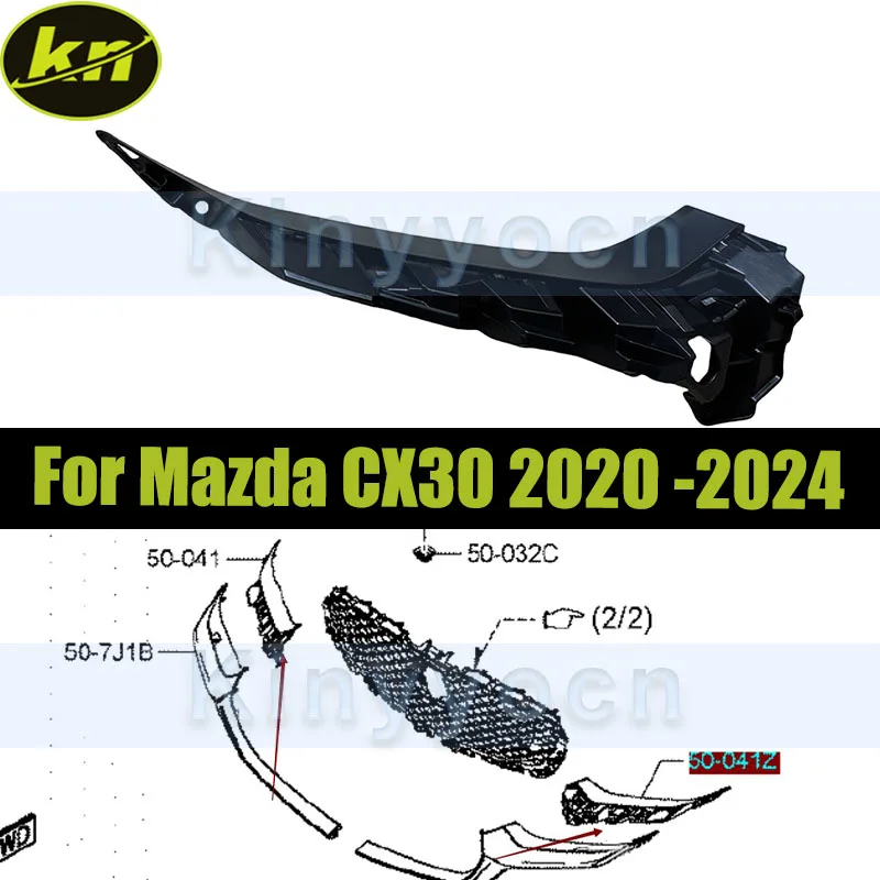 

Front Bumper Grille Chrome Strip Trim Bracket For Mazda CX30 CX-30 2020 2021 2022 2023 2024 Grille Strip Bezel Trim Bracket