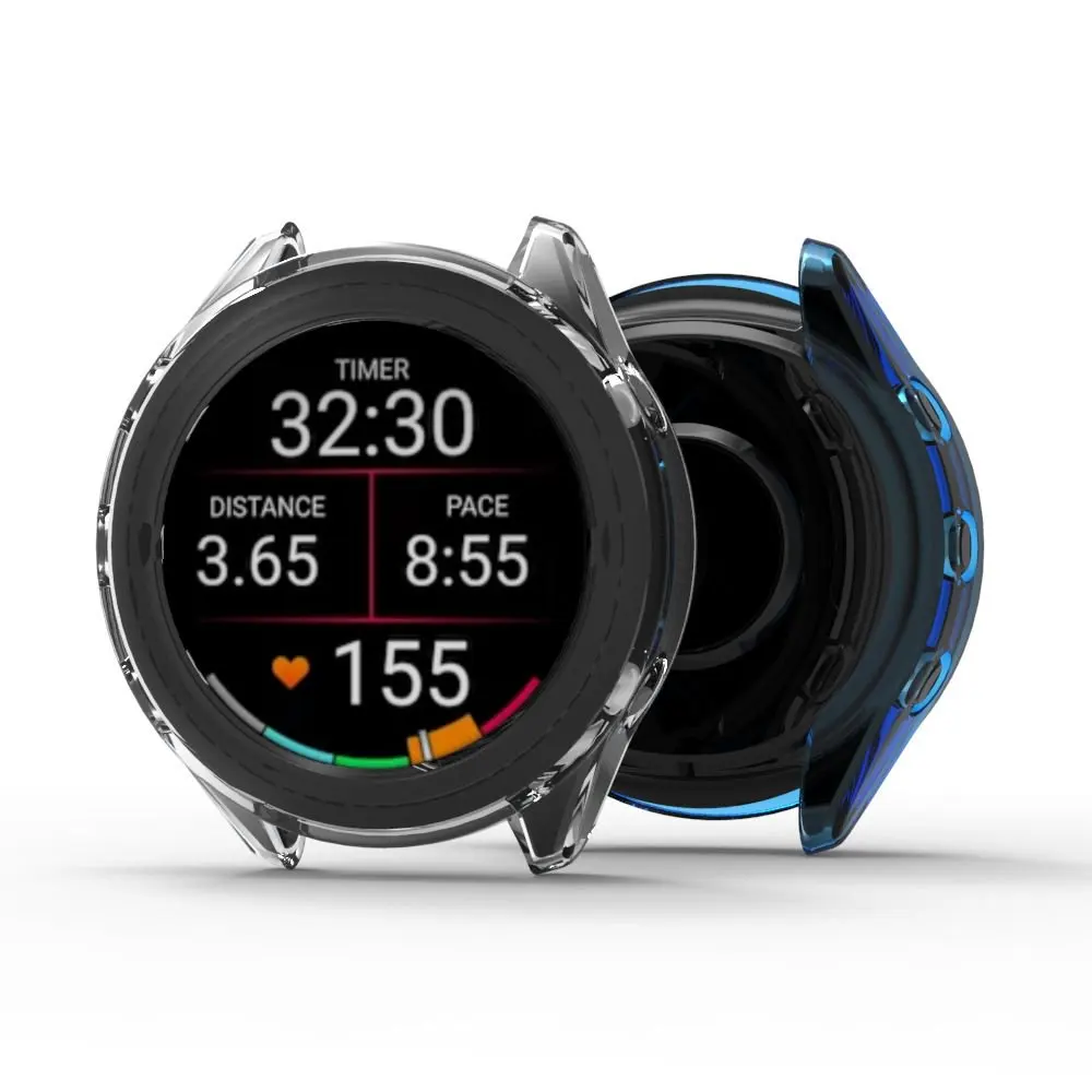 سليم لينة شفافة إطار ساعة من البولي يوريثان غطاء ل Garmin Forerunner 55 158 165 265 965 255 255s 265s 570 42 مللي متر 47 مللي متر 970 #4