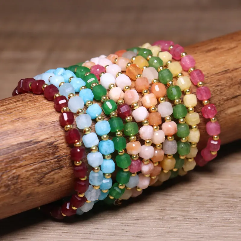 Natürliches Edelstein-Perlenarmband für Frauen, böhmischer Edelstahl, vergoldete Kette, kostbares Armband, Heilkristall, Geschenk