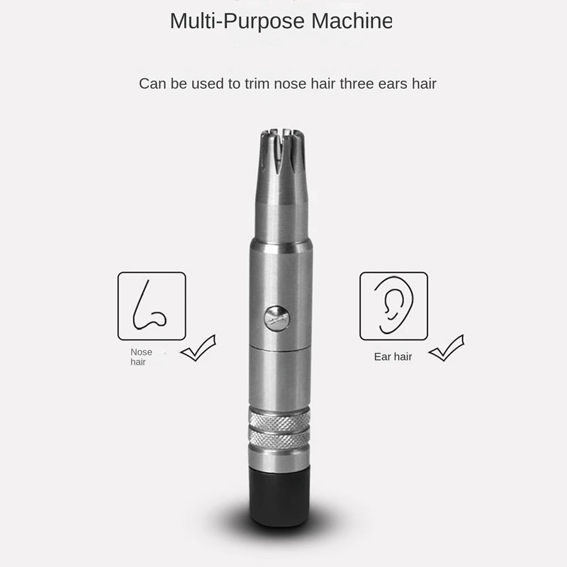 Portátil Manual Nose Hair Trimmer, seguro e portátil de depilação Cleaners, Nostril Hair Trimmer, 2 Pack
