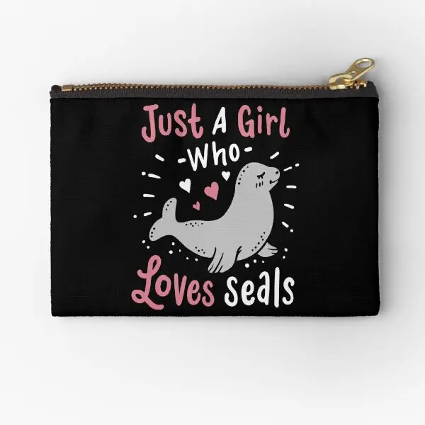 Seals Seal Lover  Zipper Pouches Pure Wallet Bag Panties Key Storage Coin Men Money Cosmetic Underwear Socks Pocket Packaging