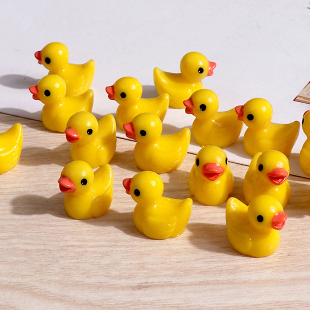 

150 Pcs Moss Resin Duck Ornaments Small Ducks Mini Landscape Decor Animal Figurines
