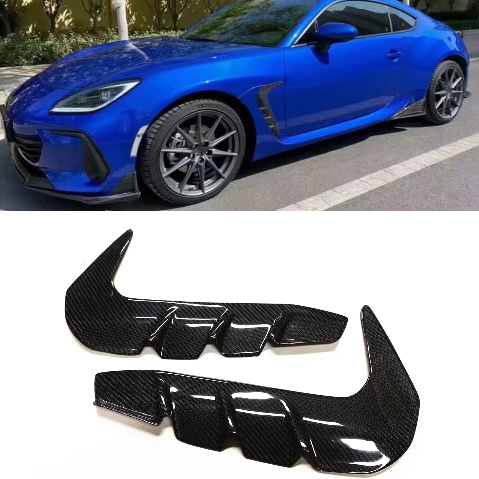 

Car Side Fender Air Vent Trim For Subaru BRZ Toyota GR 86 2022-2024 Carbon Fiber Intake Splitter Fin Outlet Spoiler Canard Cover