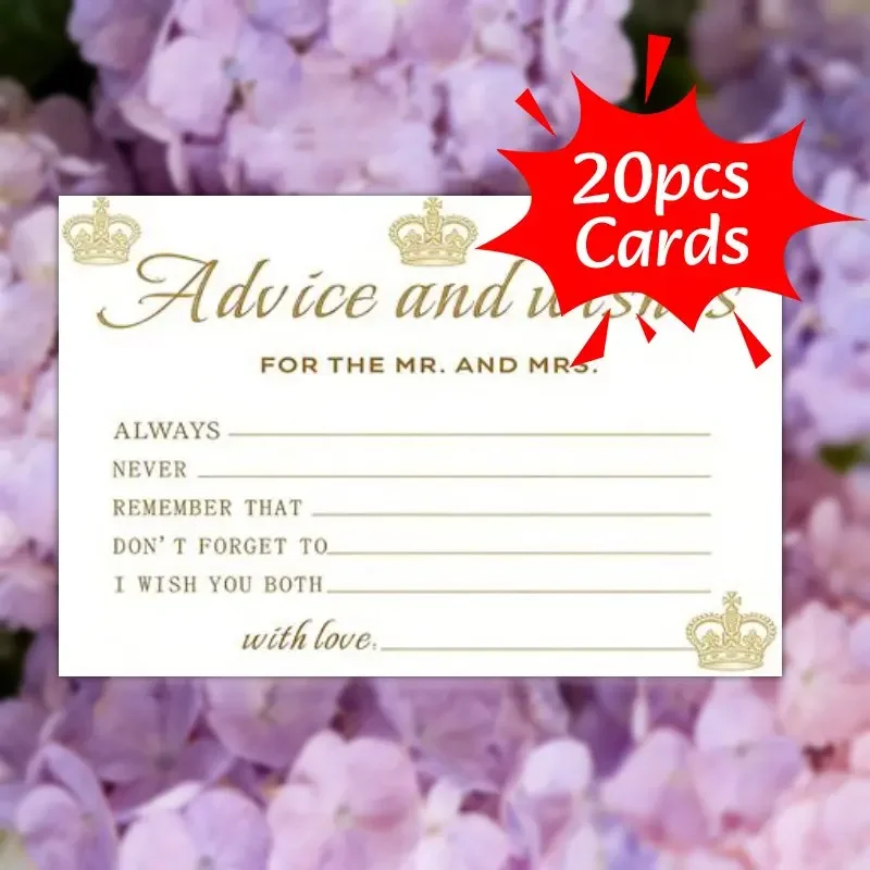 20pcs Wedding Blessing Cards - Suitable for Wedding Games, Decorations and Souvenirs, Celebration Party Table Decorations