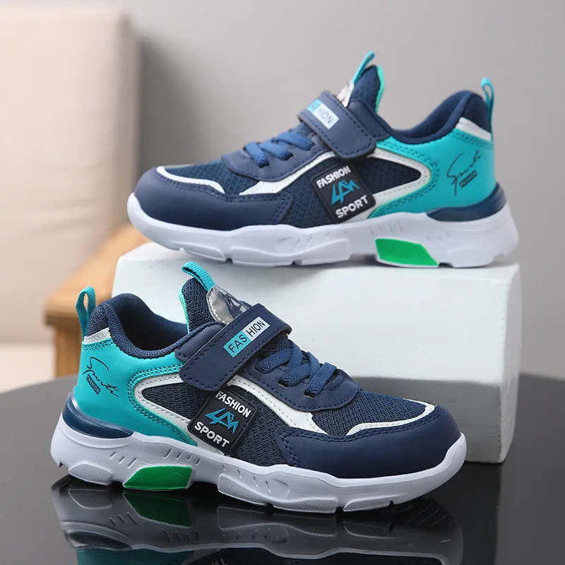 

Kids'Casual Shoes Mesh Autumn Shoes For Boys Outdoor Sport Basketball Shoes Anti-slip Breathable Blue Yellow Shoes Size 28-39