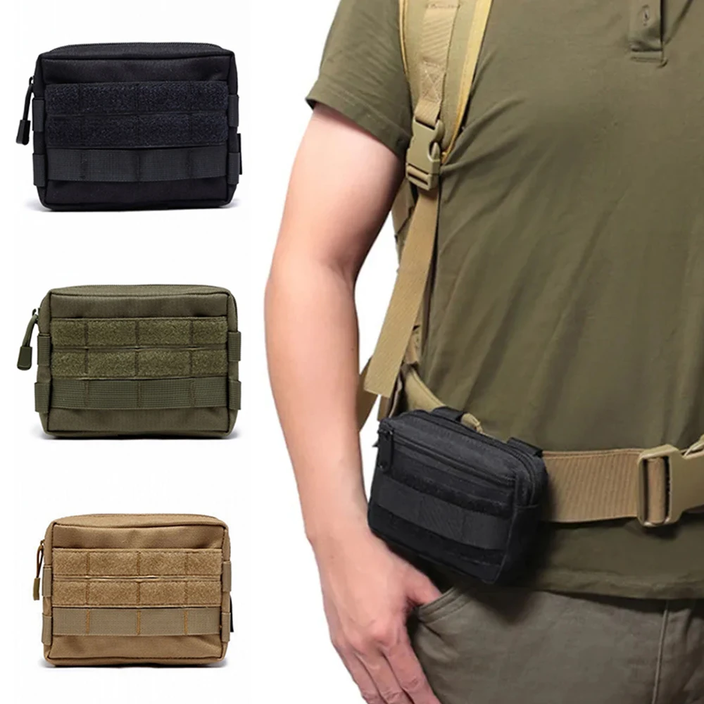 BOOIU Tactical Molle Waist Bag Pouch Medical First Aid Bag EDC Belt Pouch Outdoor Sports Hunting Riding Organizer Pouch Bag