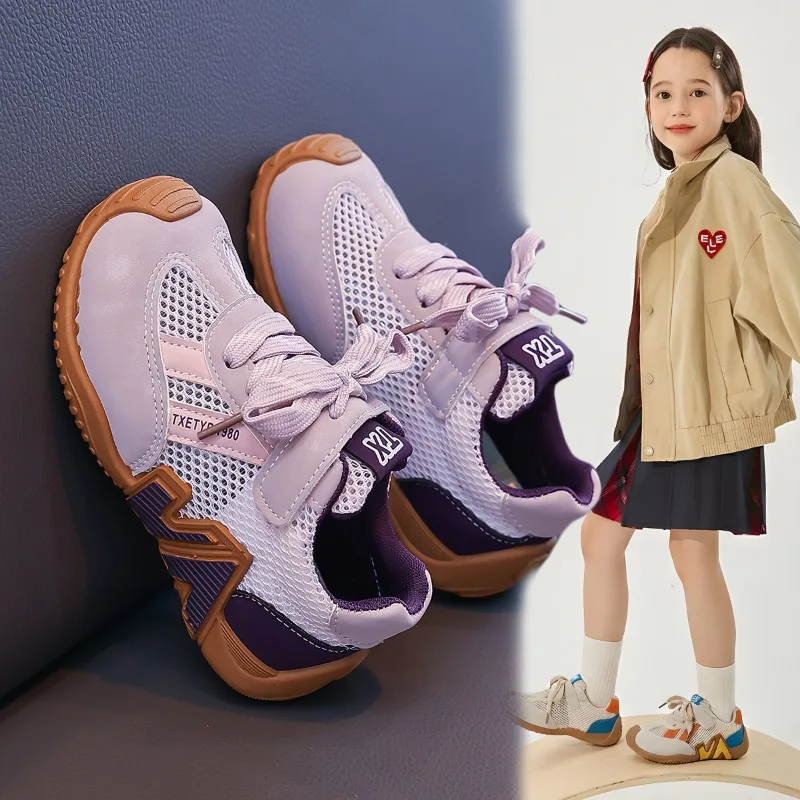 Children\'s Sneakers Kids Fashion Patchwork Design Non-slip Casual Shoes for Boys Girls Mesh Breathable Toddler Outdoor Shoes