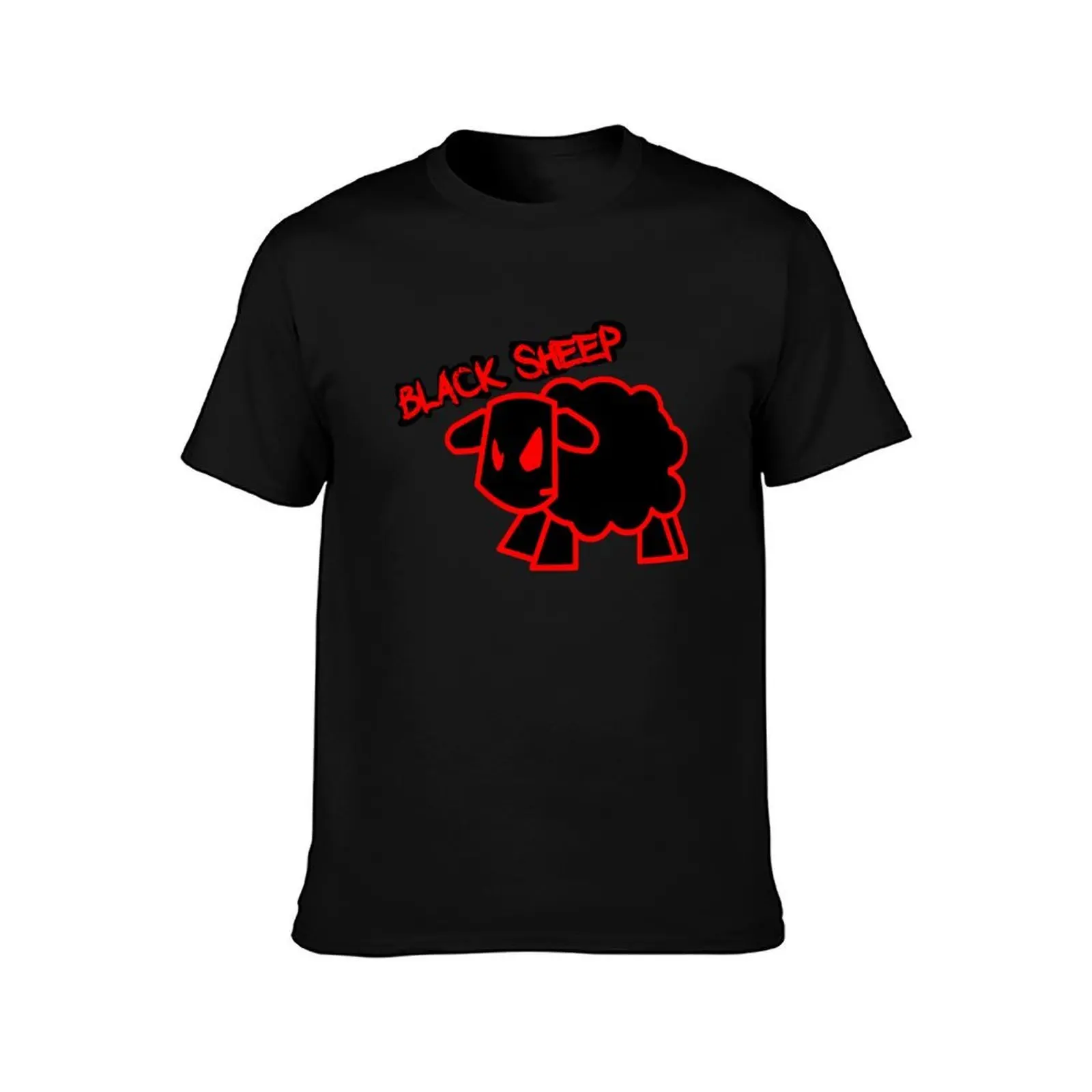 Black Sheep T-Shirt Summer Casual Cotton Tee Oversized Streetwear Tops Vintage Graphic Print Loose Fit Short Sleeve