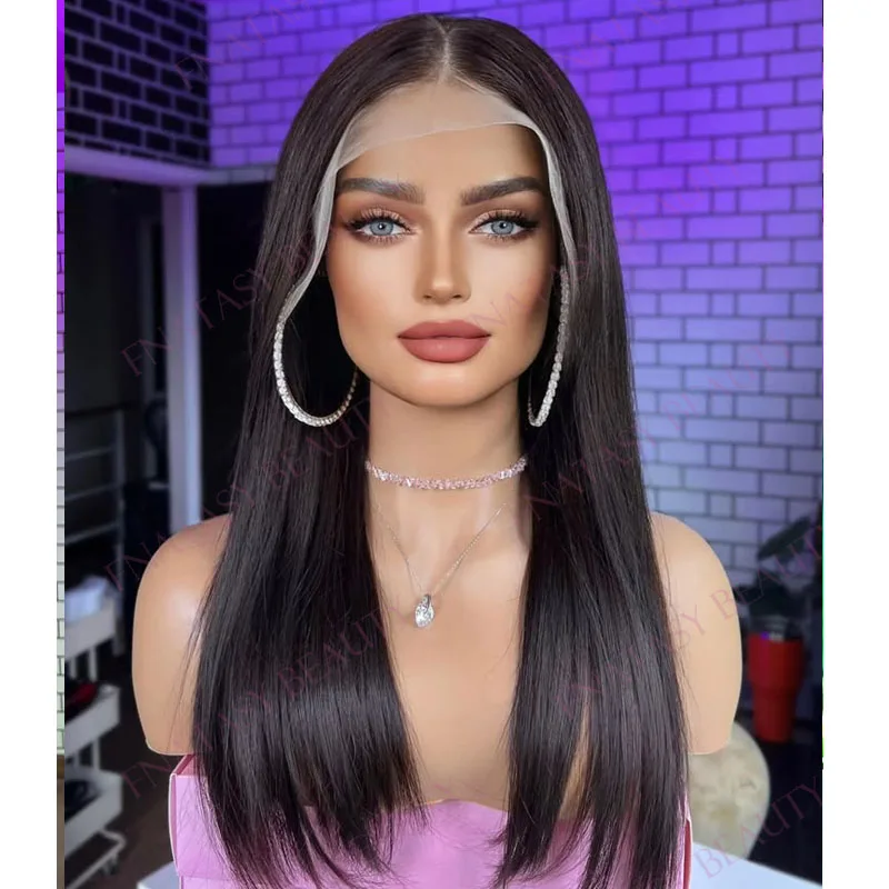 

Natural Color Silky Straight Virgin Human Hair Glueless Full Swiss Lace Breathable Wigs for Black Women Pre Plucked 360 Lace Wig