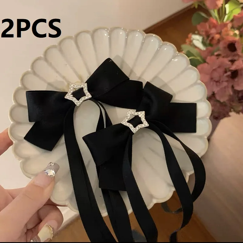 2PCS Bows Hair Clips Bow Barrette Headband for Girl Hair Bow Ribbon Hair Clip FJBJ06