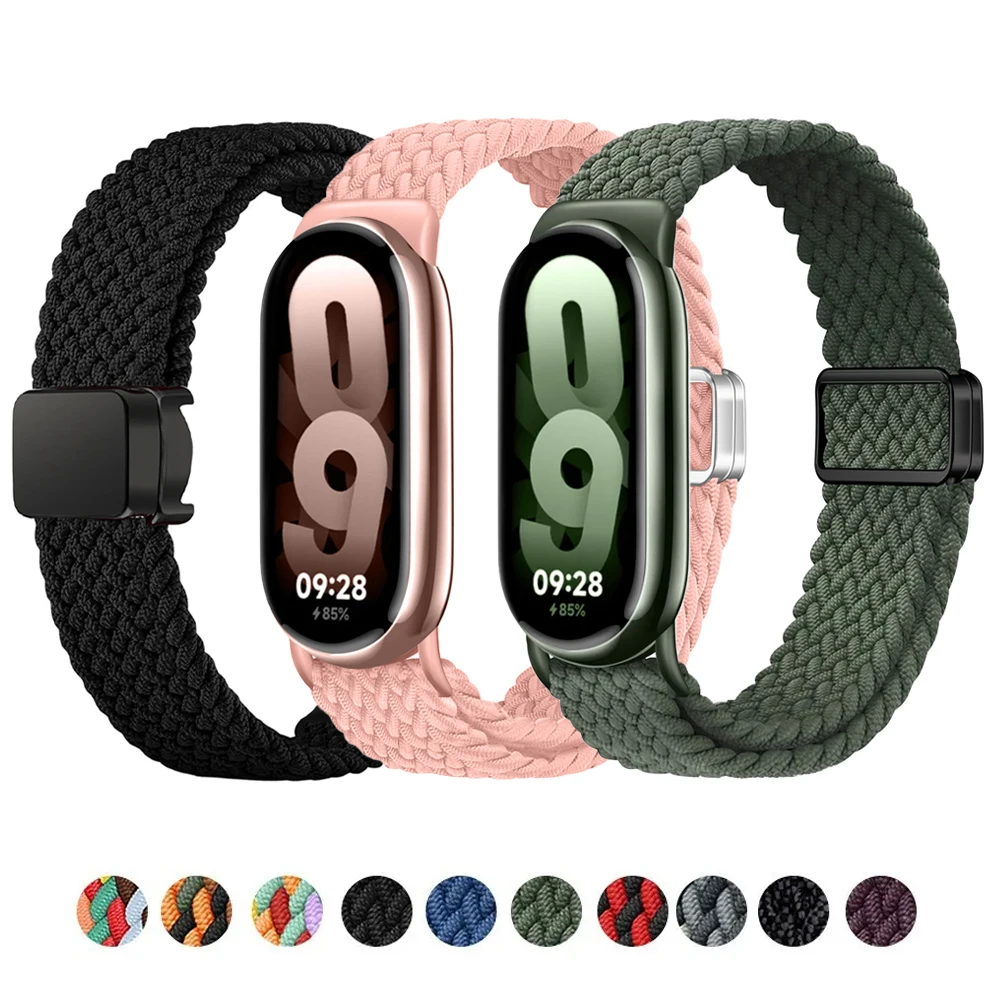 for Xiaomi Mi Band 8 9 Strap Replacement belt accessories magnetic buckle Braided correa bracelet Miband 9 Miband 8 Watch Straps
