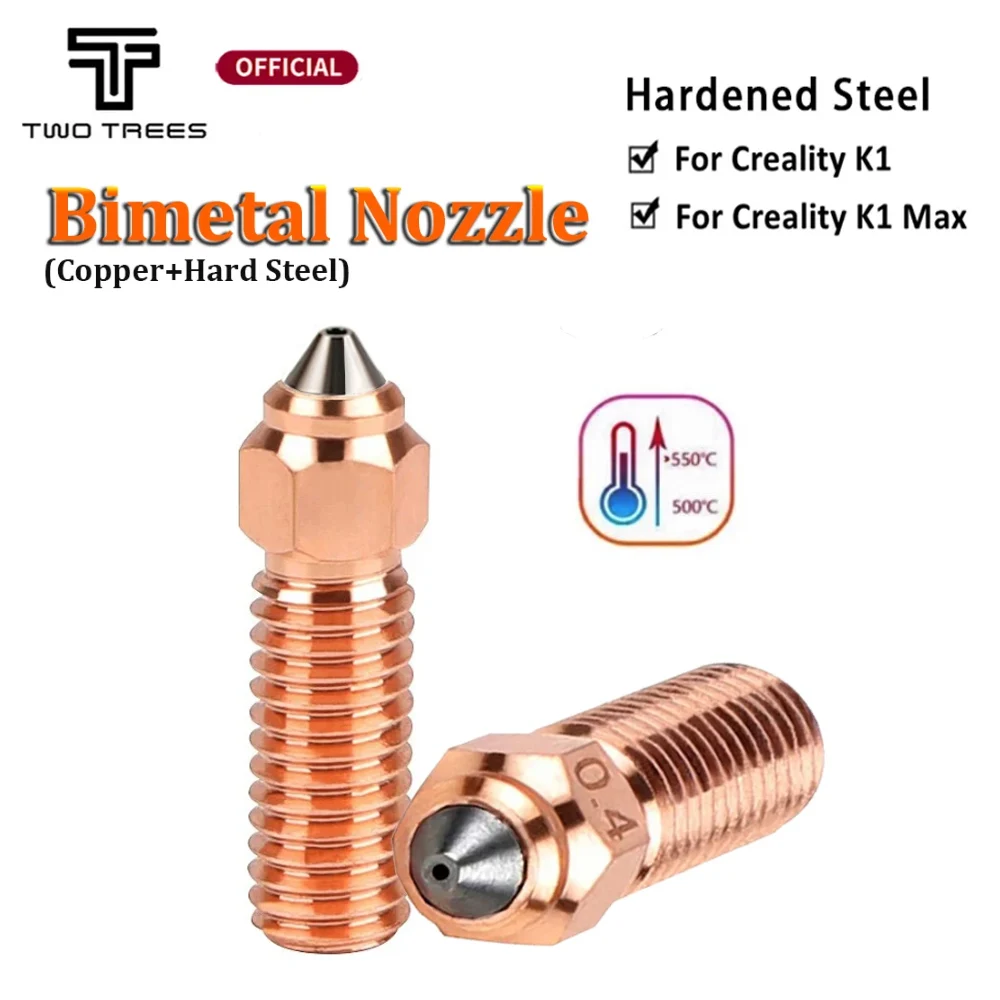 

For Creality K1 Nozzle Brass High-speed 3D Printer Nozzles 0.4/0.6/0.8 Fit 1.75mm Filament for K1MAX Hardened Steel Nozzle