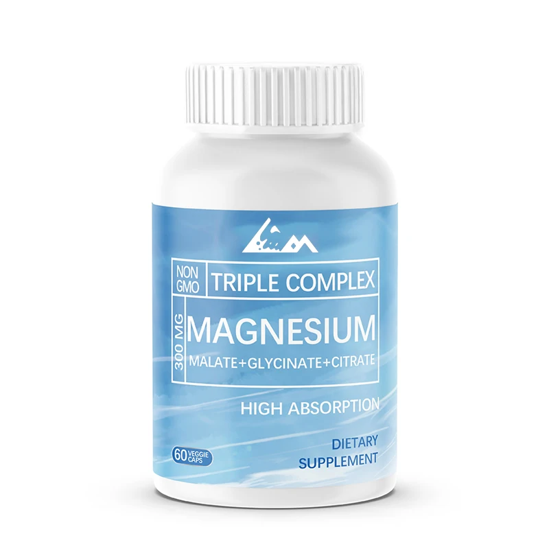 

Magnesium supplement 750mg, containing 60 capsules of glycine magnesium, malic acid, and zinc