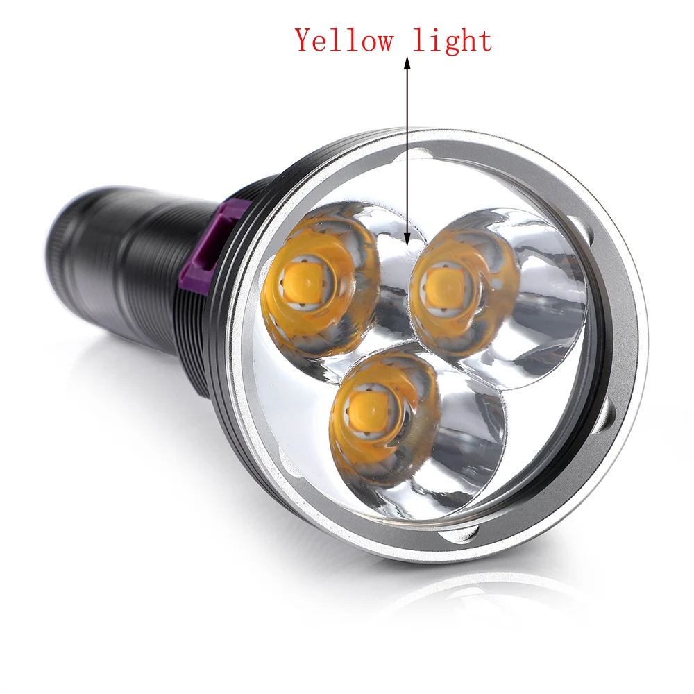 3xXHP70 Strong Light Diving Flashlight Professional Waterproof Underwater Diver Outdoor Seaside Fishing Flutter Fish Searchlight