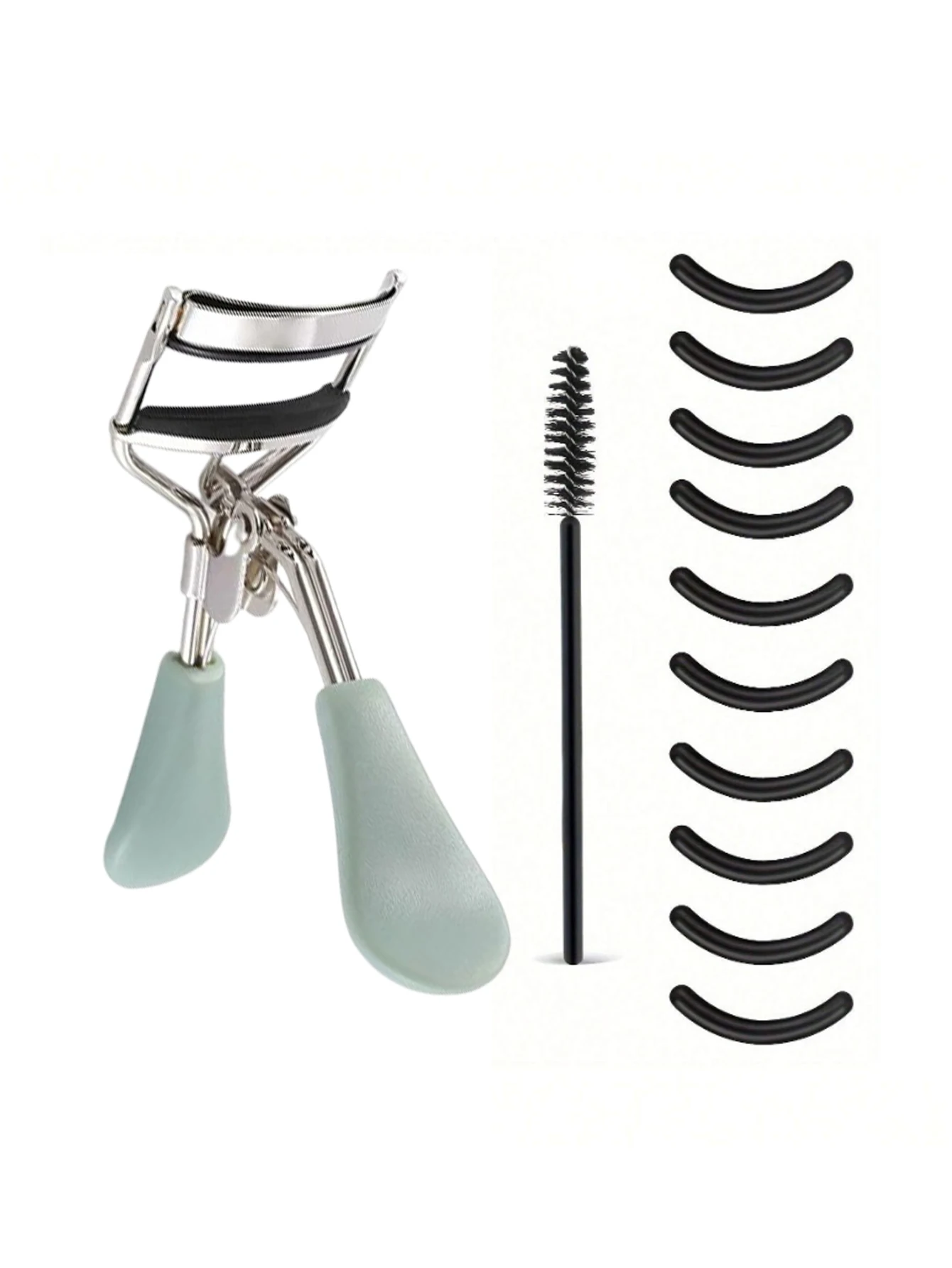 12pc Eyelash Curler With Built-In Comb For Long-Lasting Curled Lashes, Travel & Student Makeup Essential With 10 Silicone Pads