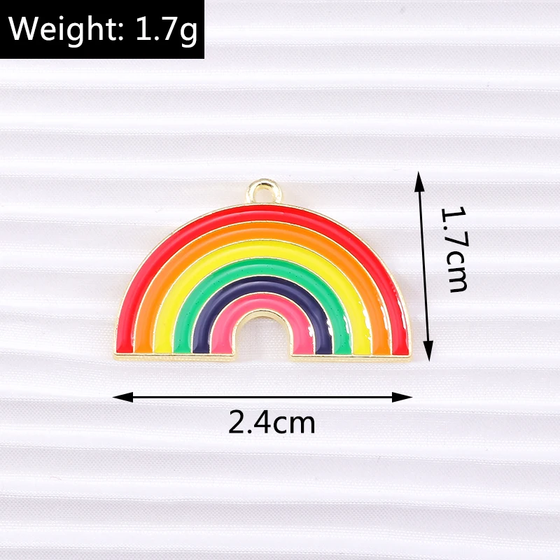 10 teile/los Cartoon Emaille Regenbogen Wolken Charms für Schmuck Machen Frauen Mode Tropfen Ohrringe Anhänger Halsketten DIY Handwerk Geschenk – Detail 2