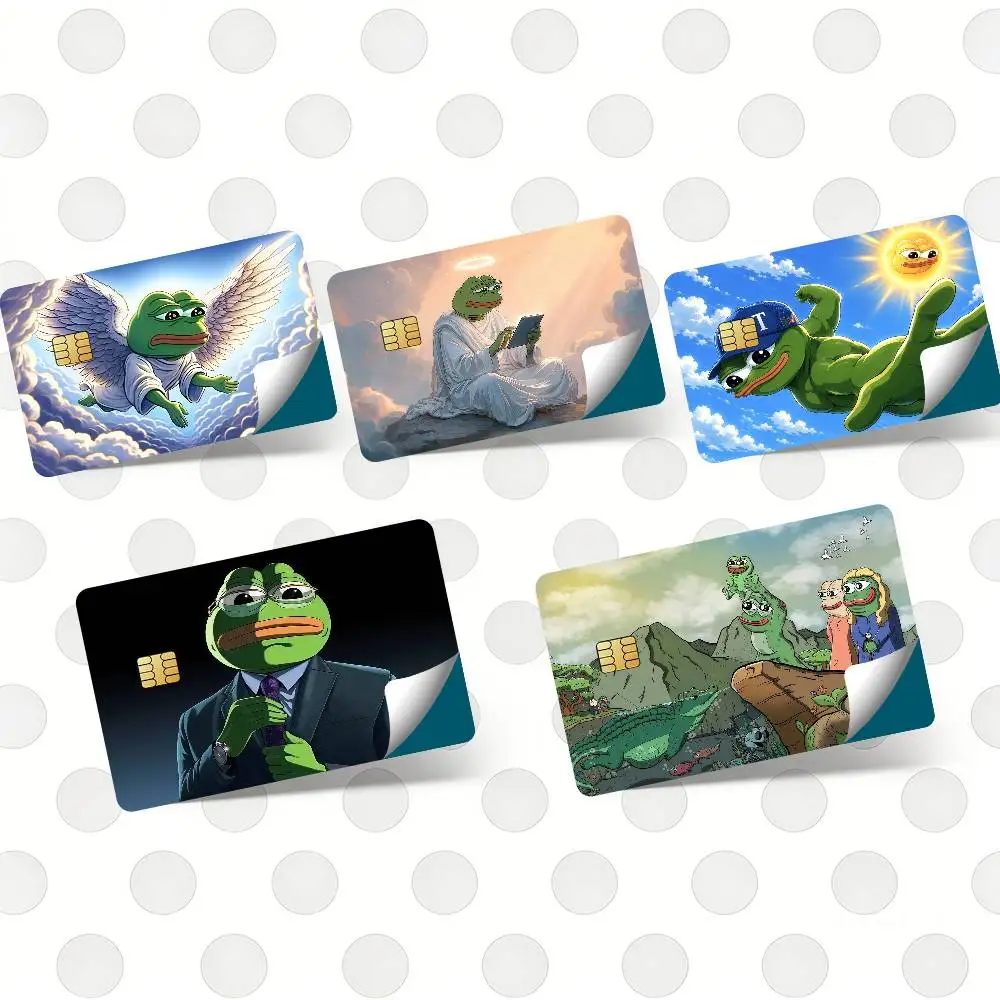 P-Pepe the Frog Funny Credit Card Skin Sticker Cover Decal Wrap Debit Card Stickers Durable Removable