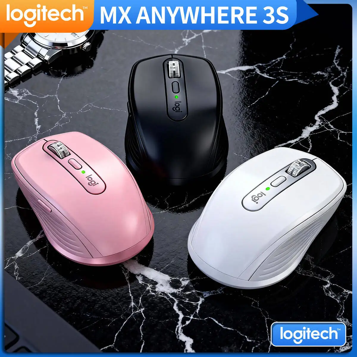 

Logitech MX Anywhere 3S Wireless Office Mouse Dual Mode Connection 4000DPI Precision for Travel Business Home