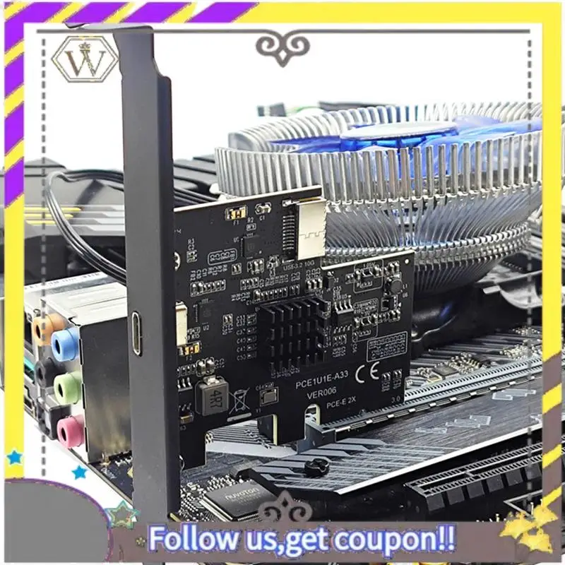 New PCI-Express X2 To Type-E + Type-C Expansion Card USB3.2 GEN2 10Gbps ASM3142 Chip PCI-E To USB-C Adapter For Desktop