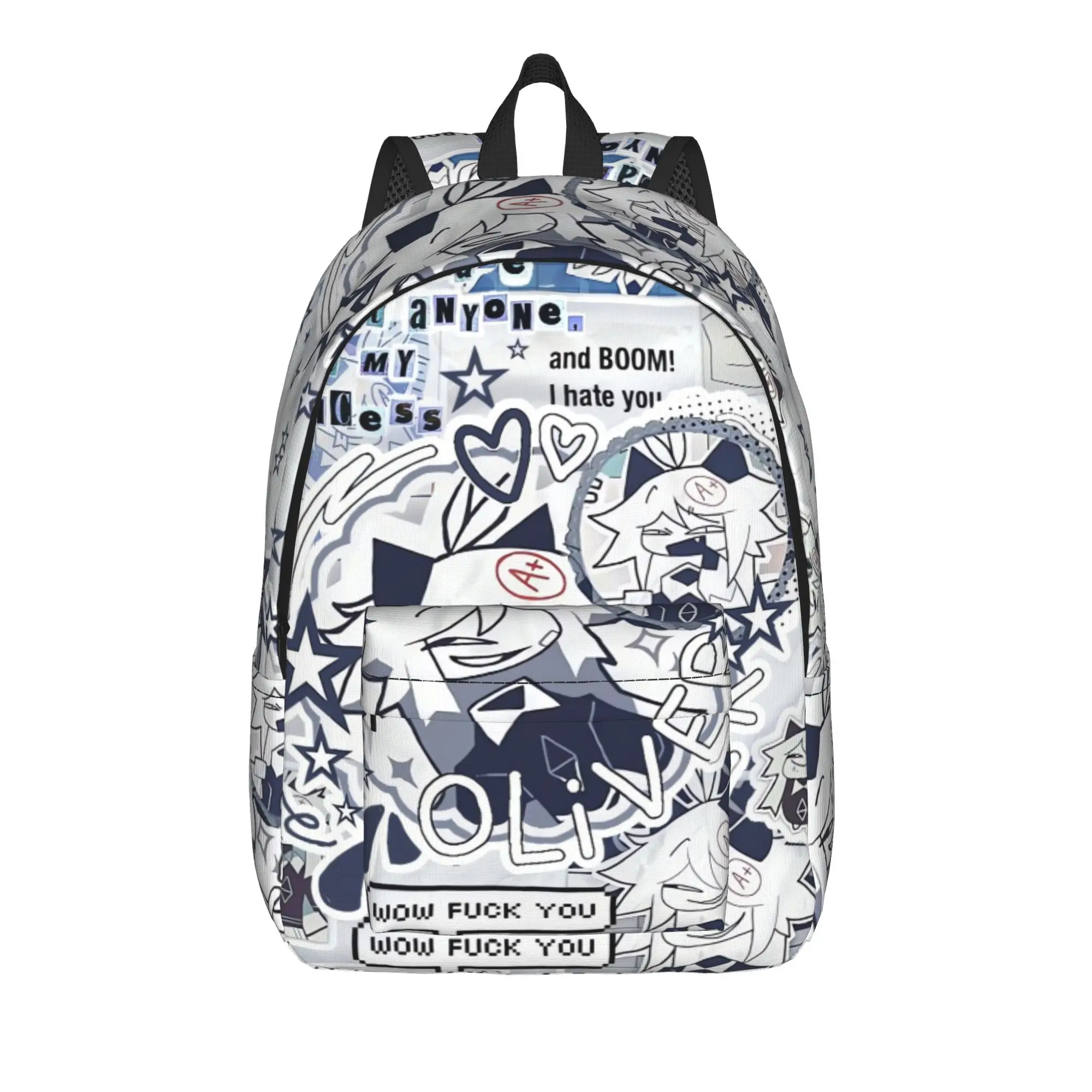 Fundamental Paper Education Backpack  Women Polyester Cycling Backpacks Pattern Casual High School Bags Rucksack