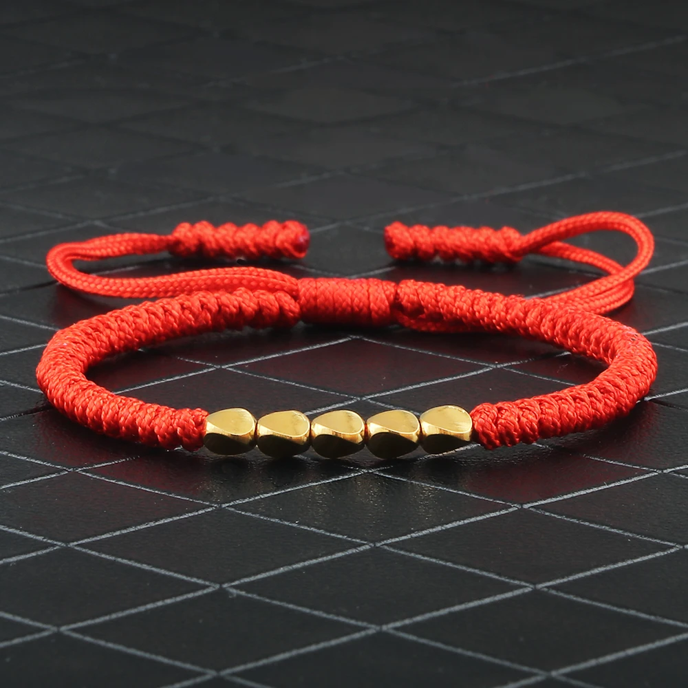 Charm Tibetan Buddhist Copper Beads Bracelet Handmade Adjustable Knots Buddha Rope Braided Thread Bangles For Women Men Jewelry