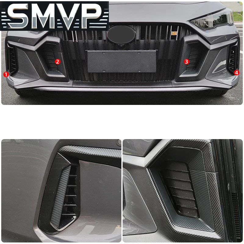 

Fit For Trumpchi GAC Empow R 2022-2024 Car Front Grille Face Logo Decoration Carbon Fiber Sticker Appearance Auto Accessories