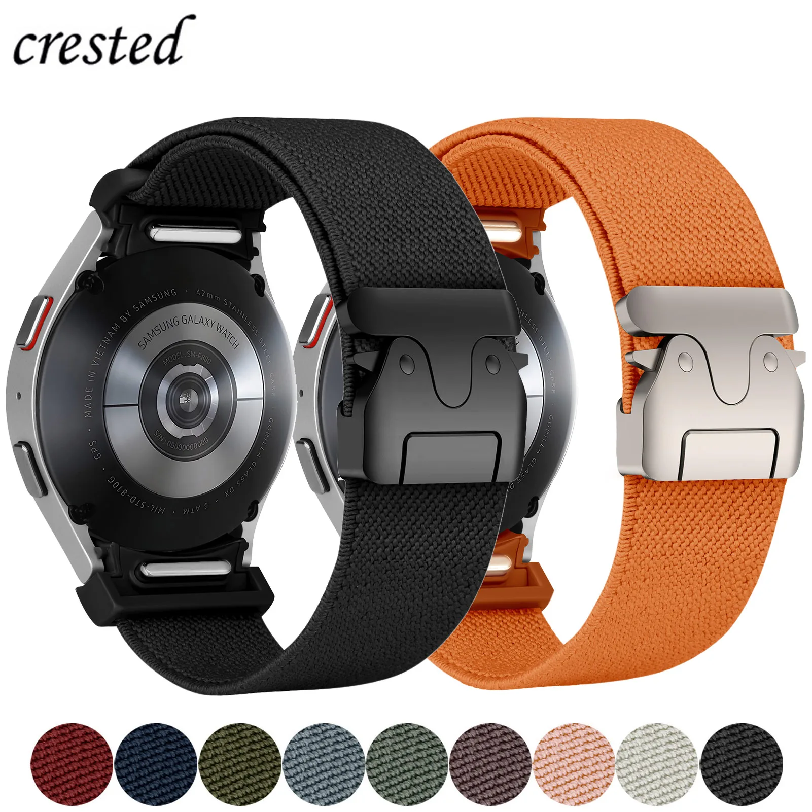 Parachute Strap for Samsung Galaxy Watch 7 FE 6 4 Classic 5 Pro 44mm 40mm 47 No Gaps Stretch Nylon Bracelet Galaxy Watch 7 Band