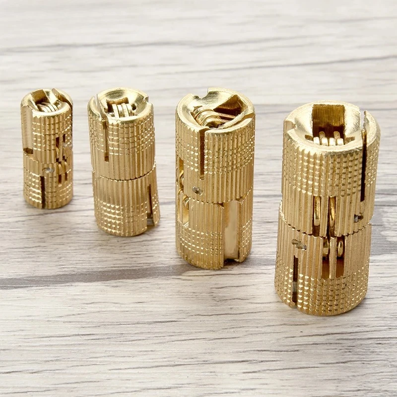 مفصلات خزانة نحاسية - مفصلات أبواب غير مرئية مخفية أسطوانية 8-18 مم لصندوق هدايا الأجهزة والأثاث #5