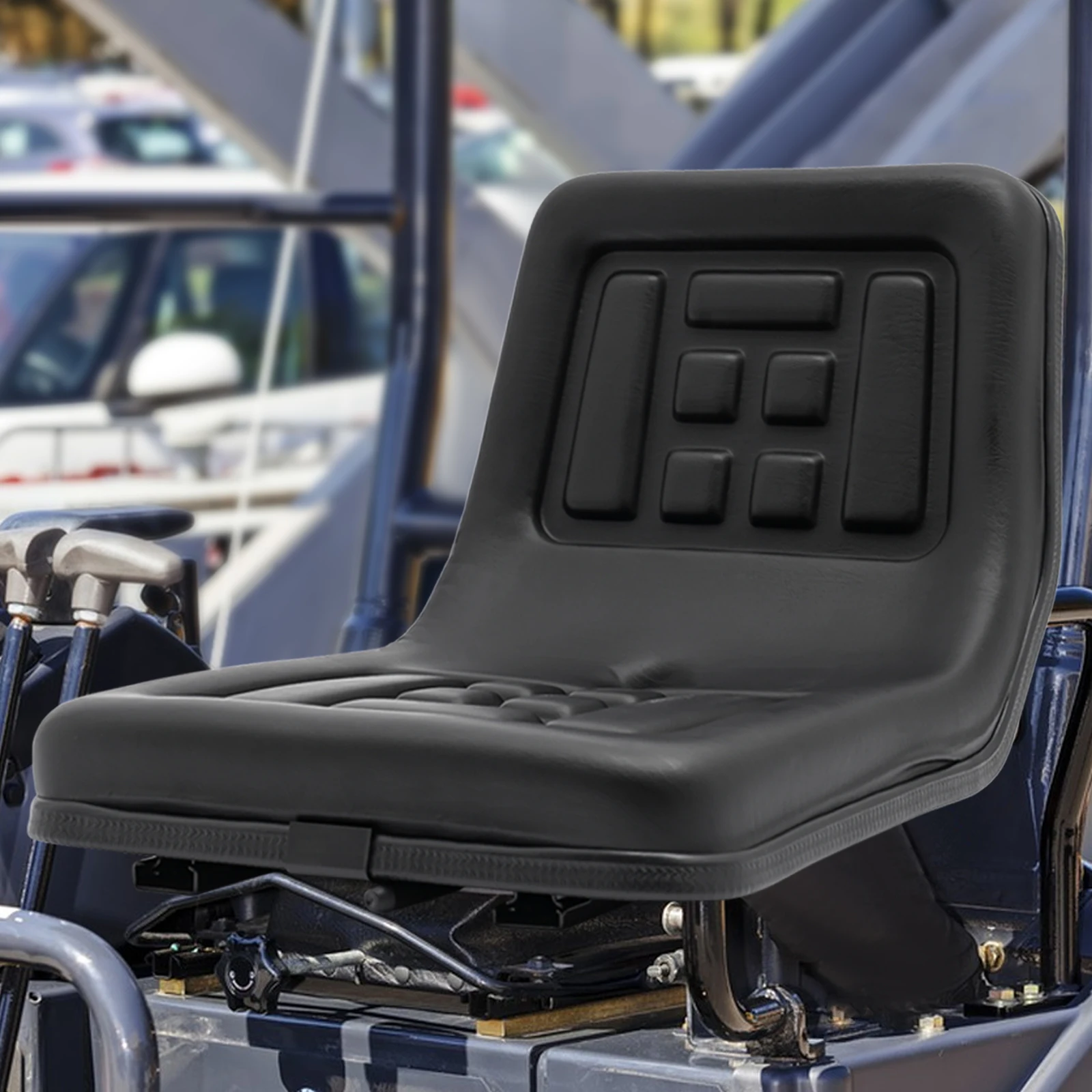

Black Premium Tractor Seat Wear-resistant with Drainage Hole for Harvesters, Lawnmowers, Forklifts, Excavators