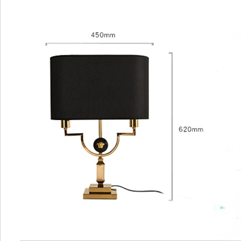 American Antique Table Lamp for Living Room Bedside Decorative Gold Metal Desk Lights  Bedroom Home Deco Stand Lamps