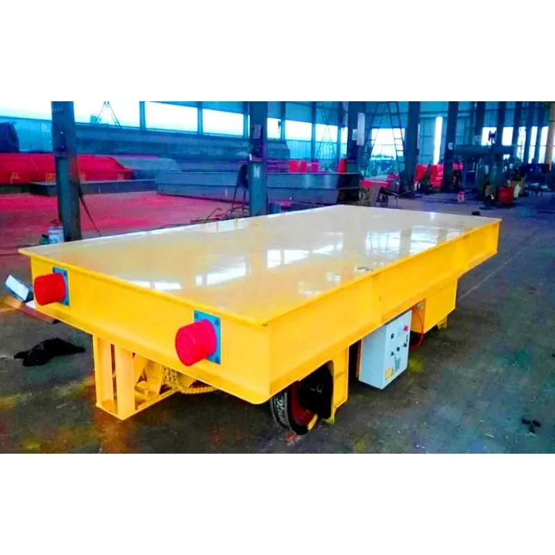Track mounted lithium battery electric transporter trackless rotary workshop transfer trailer HOT SALES