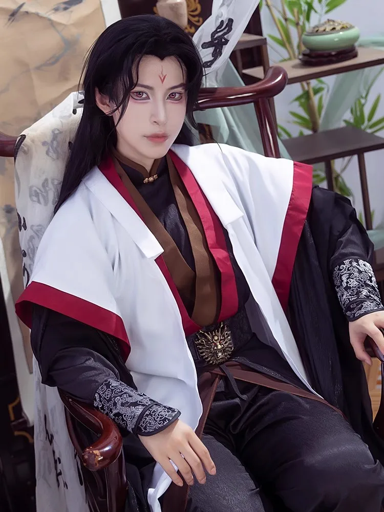 Luo BingHe Anime Fantasias de Cosplay, Sistema de Salvamento do Vilão Escória, Peruca Antiga, Instrumento para Festa de Halloween