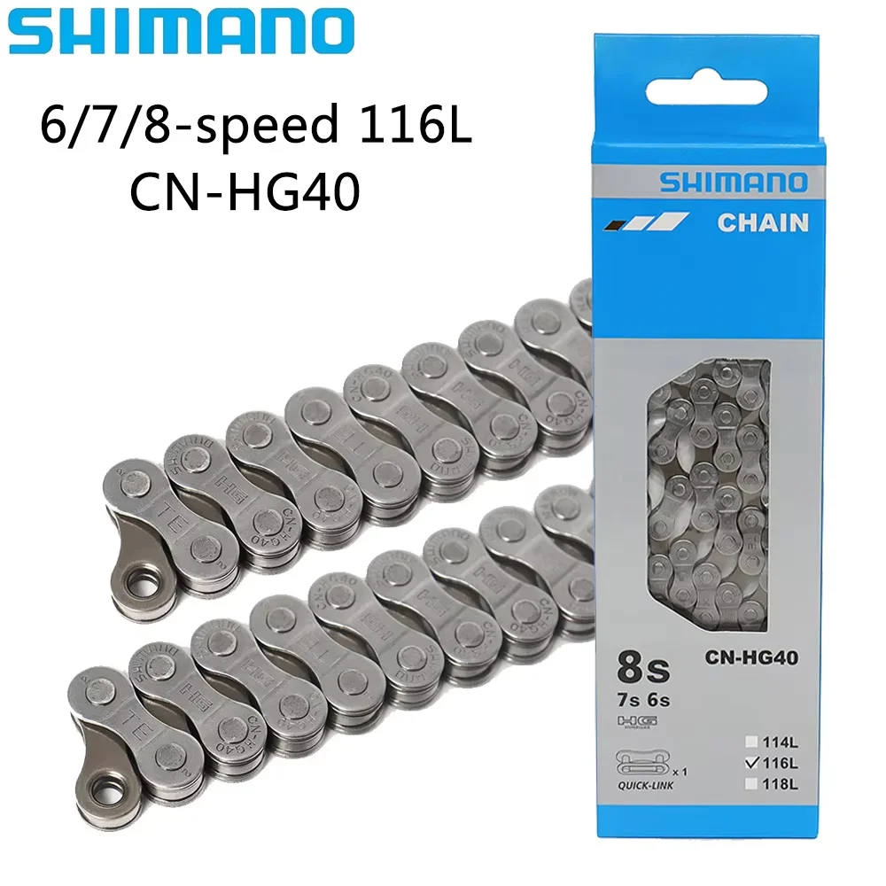 

SHIMANO TOURNEY HG40 Road Bike Chain For MTB 6/7/8 Speed HG 116L Gray 6s 7s 8s Mountain Bike Chain Original Bicycle Chain Parts