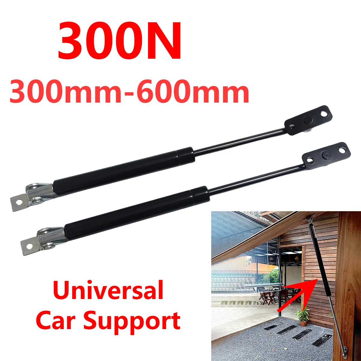 1 par universal 300n 300-600mm suportes a gás do carro tronco traseiro bagageira bota capô dianteiro barra de suporte de elevador de choque