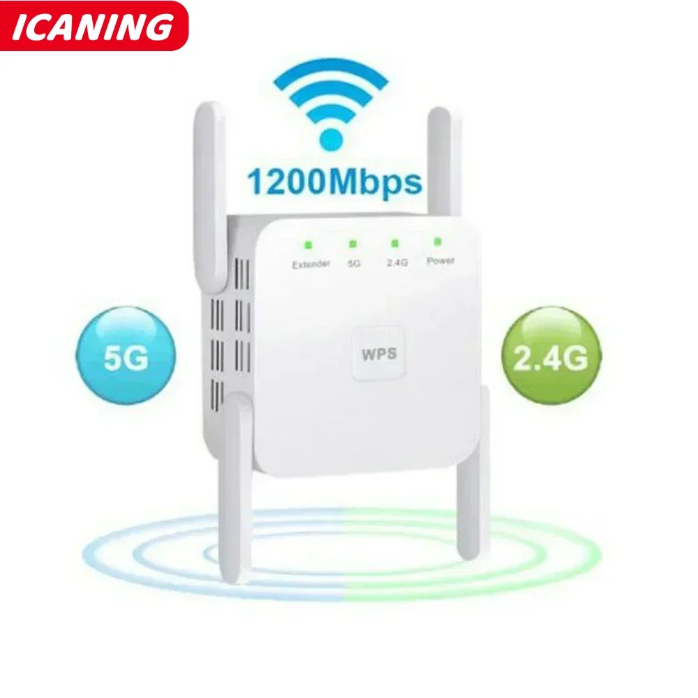 1200Mbps واي فاي مكرر المدى اللاسلكي موسع مكبر صوت أحادي 2.4 جيجا هرتز/5 جيجا هرتز واي فاي مكرر الداعم الاتحاد الأوروبي/الولايات المتحدة/المملكة المتحدة التوصيل