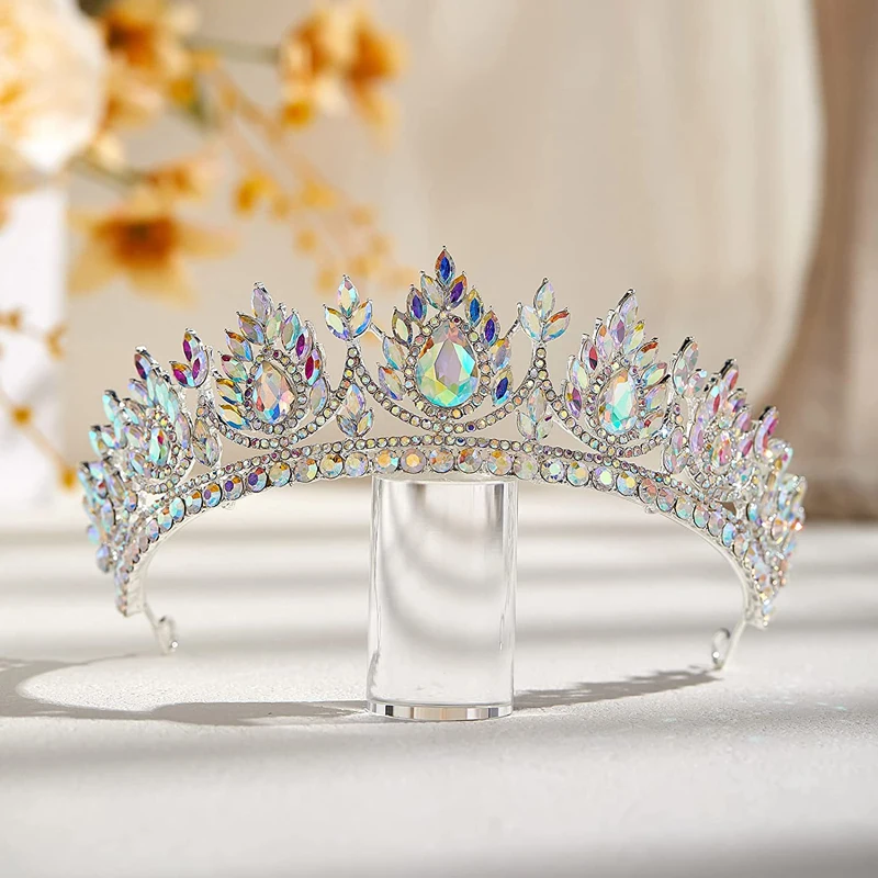 Declicate New Rhinestone Crystal Wedding Crown Queen Marquise Bridal Tiaras Women Beauty Pageant Bridal Hair Jewelry Accessories