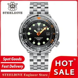 New Tuna Can Classic Watch For Men STEELDIVE SD1975C Super Luminous Ceramic Bezel 300M Waterproof NH35 Movement Dive Wristwatch