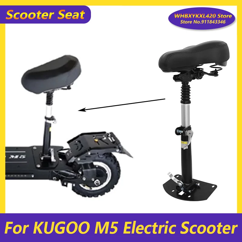 

10 Inch Electric Scooter Saddle Foldable Height Adjustable Shock-Absorbing Folding Seat Chair Shock Post for KUGOO M5