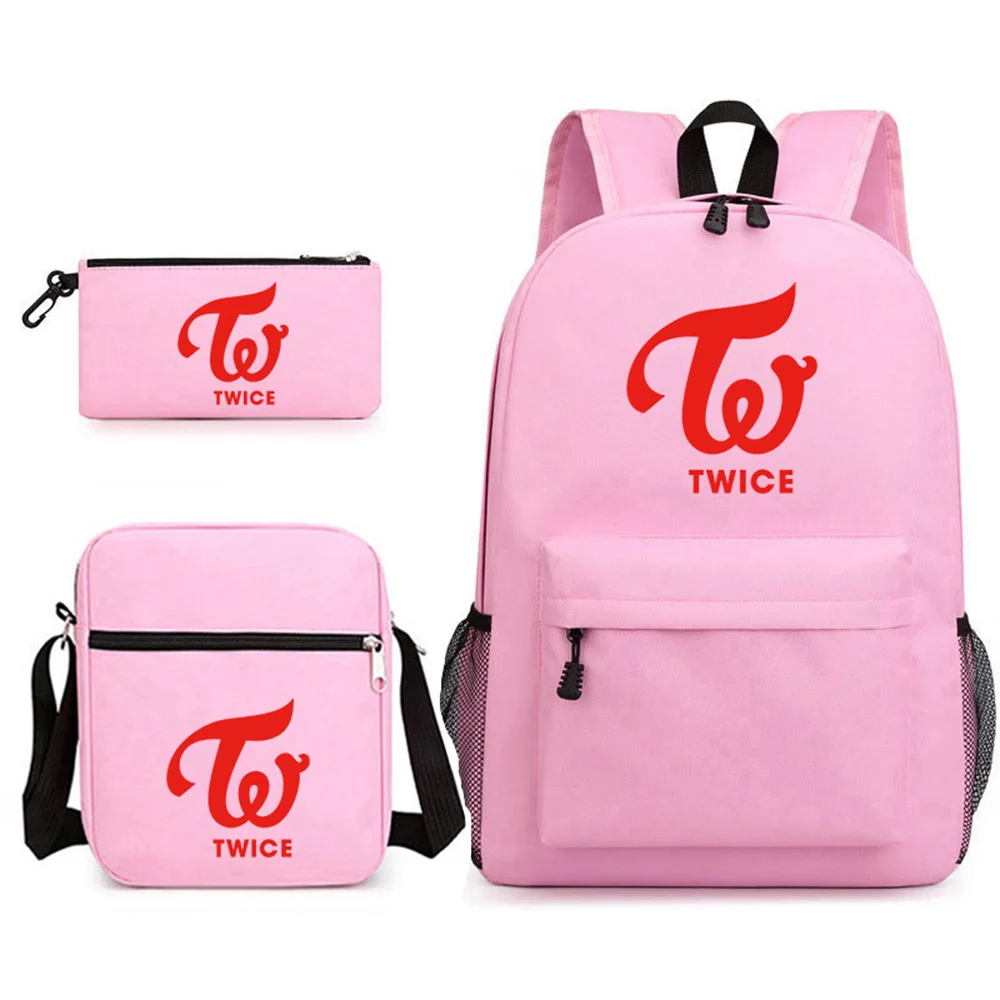 Kpop Twice Pen Bag Shoulder Bag Oxford Cloth College Backpack Large Capacity Traveling Backpack NaYeon SANA MINA MOMO Gift