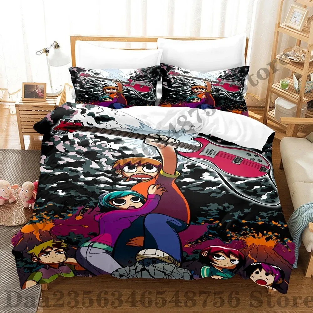 2024 Scott Pilgrim Takes Off Bedding Set Single Twin Full Queen King Size Bed Set Adult Kid Bedroom Duvetcover Sets Bed Sheet