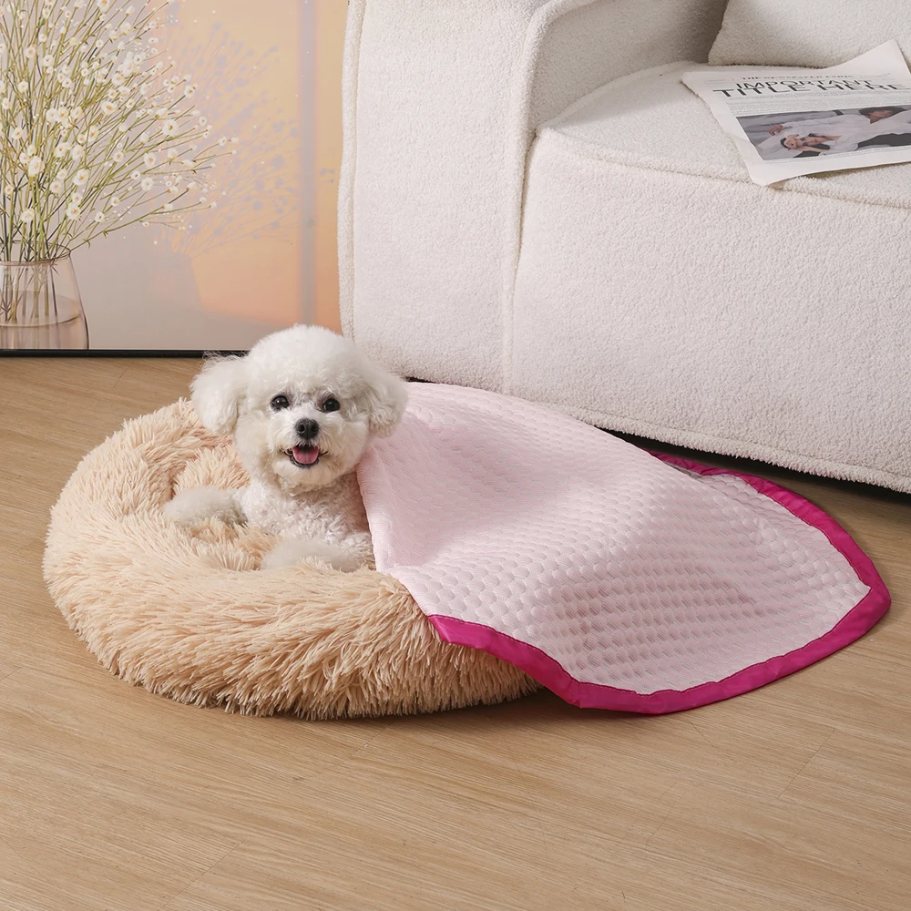 Cama refrescante redonda de seda fría para gatos y perros pequeños - imagen 2