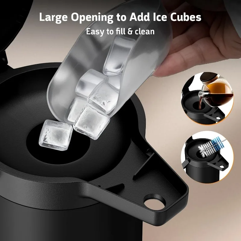 Графин для кофе Airpot для хранения горячей воды — большой диспенсер для кофе на 102 унции/3 л с насосом — изолированный из нержавеющей стали