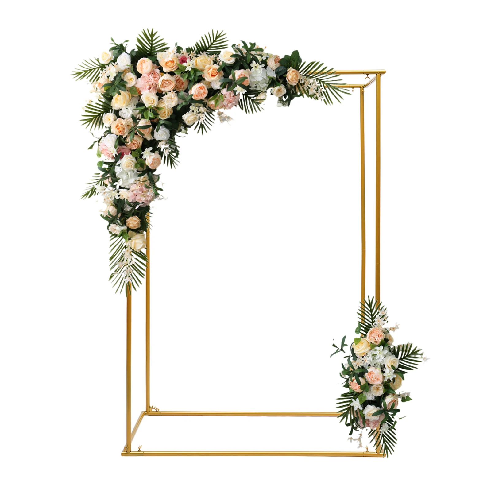 

Rectangle Wedding Arch Birthday Party Metal Balloon Frame Backdrop Stand Gold Geometric Flower Rack Home Decoration for Ceremony