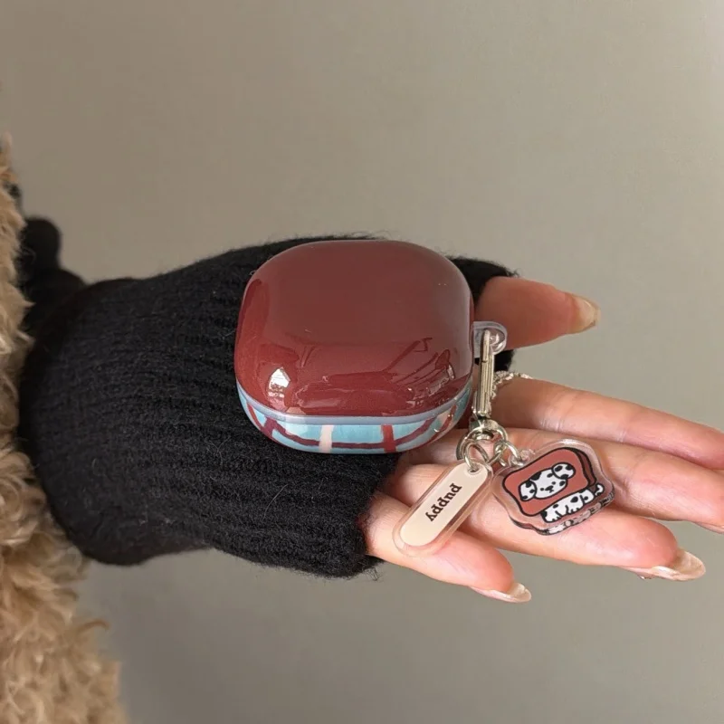 Koreańskie etui na słuchawki w uroczy wzór w kratę do Samsung Galaxy Buds 3 Pro Live Core FE, silikonowe pokrowce na słuchawki do Buds 2 Pro