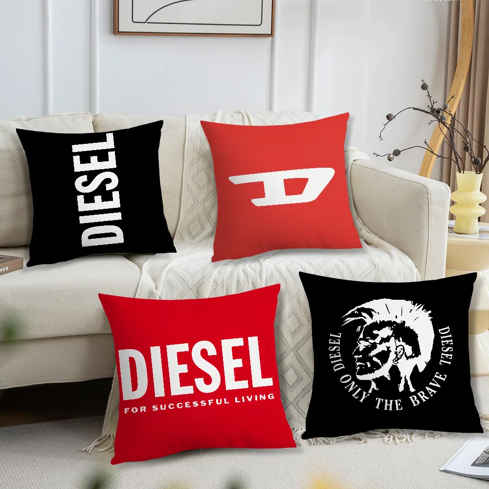 Fashion Trend Pillow Case Sofa Living Room Headboard Bedroom Backrest Cushion Square Cushion D-Diesel-s Logo Nap Time