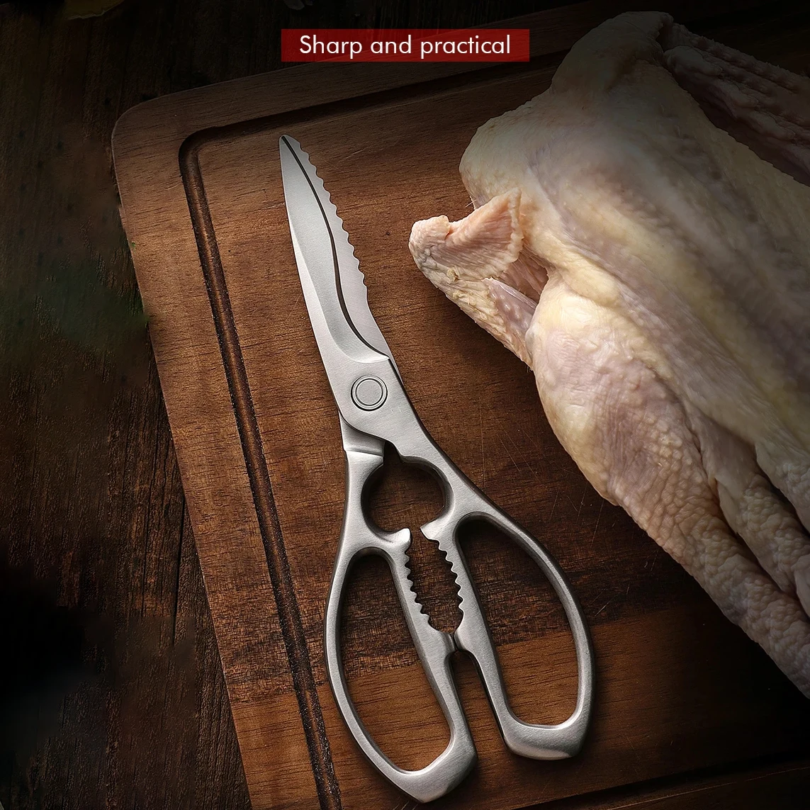 Kitchen Scissors Stainless Steel Chicken Bone Scissors Chicken Wings Meat Fish Killing Scissors Kitchen Scissors Kitchen Tools