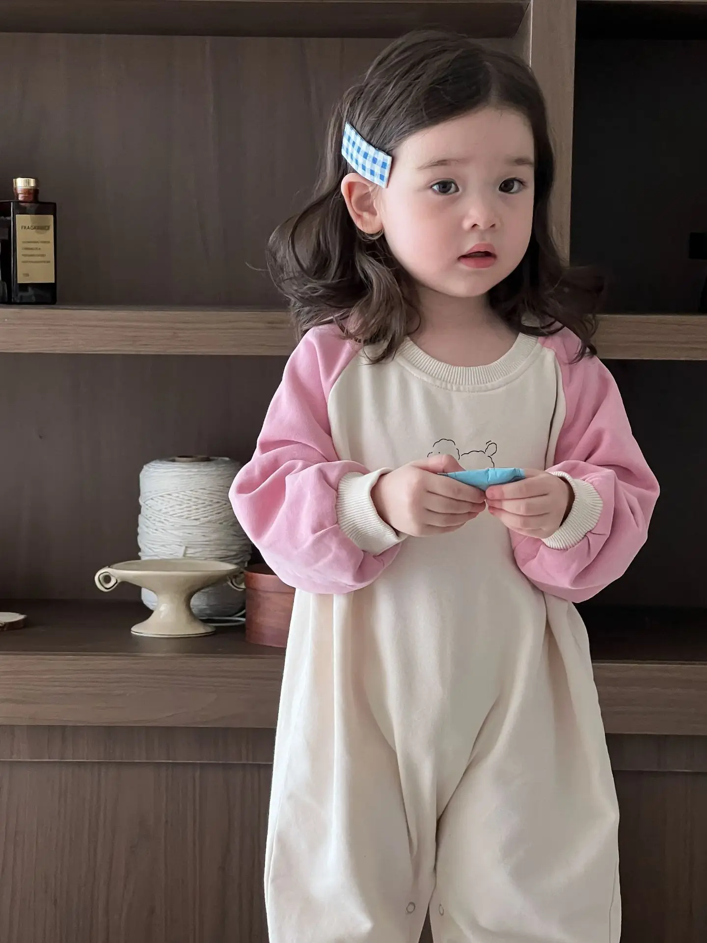 2026 ربيع جديد طفل طويل الأكمام المرقعة رومبير القطن الرضع فتاة لطيف الكرتون بذلة غير رسمية الوليد الملابس 0-24 متر #6